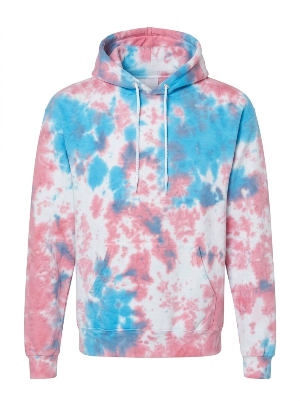 Tie-Dye Crewneck Hoodie in Pink & Blue